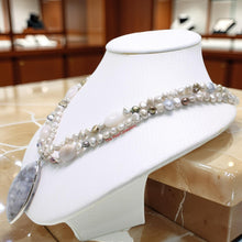 Load image into Gallery viewer, Small Baroque Pearl &amp; Agate Double-Strand Necklace with 925 Silver Clasp