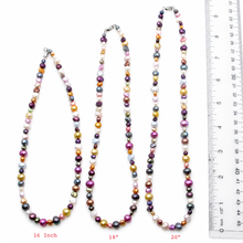 Load image into Gallery viewer, Multicolor Freshwater Pearl Necklace with Sterling Silver Clasp