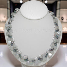 Load image into Gallery viewer, White Coin &amp; Peacock Rice Pearl Necklace with Toggle Clasp