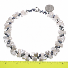 Load image into Gallery viewer, Heart Coin &amp; Rice Pearl Necklace with Sterling Silver Toggle Clasp
