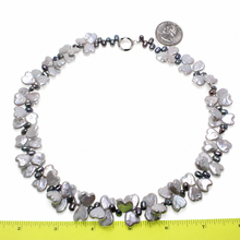 Load image into Gallery viewer, Heart Coin &amp; Rice Pearl Necklace with Sterling Silver Toggle Clasp