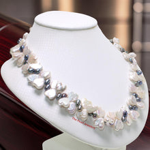 Load image into Gallery viewer, Heart Coin &amp; Rice Pearl Necklace with Sterling Silver Toggle Clasp