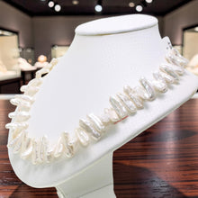Load image into Gallery viewer, White Biwa Pearl Necklace with Magnetic Clasp