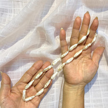 Load image into Gallery viewer, White Biwa Pearl &amp; Silver Bead Necklace with Trigger Clasp