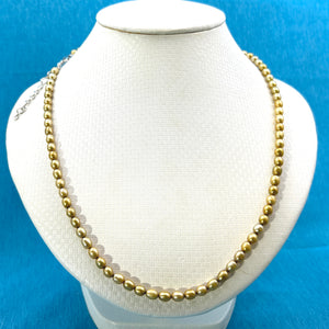 620015S33-Champagne-Genuine-Freshwater-Pearls-Adjustable-Necklace-Silver-Clasp