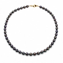 Load image into Gallery viewer, Peacock Black Freshwater Pearl Necklace with Alloy Lobster Clasp