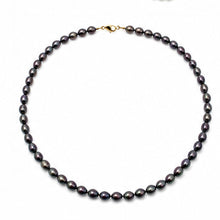 Load image into Gallery viewer, Peacock Black Freshwater Pearl Necklace with Alloy Lobster Clasp