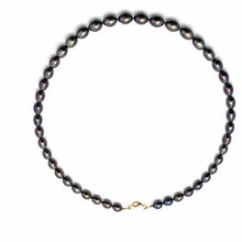 Load image into Gallery viewer, Peacock Black Freshwater Pearl Necklace with Alloy Lobster Clasp
