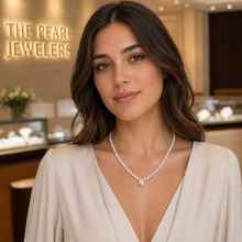 Load image into Gallery viewer, White Freshwater Pearl Necklace with 14k Gold Clasp