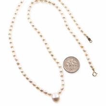Load image into Gallery viewer, White Freshwater Pearl Necklace with 14k Gold Clasp