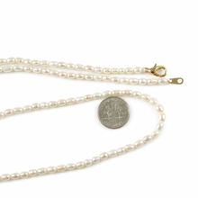 Load image into Gallery viewer, White Rice Pearl Necklace with Alloy Lobster Clasp