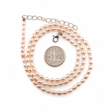 Load image into Gallery viewer, Natural Pink Freshwater Pearl Necklace with Silver Clasp