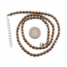 Load image into Gallery viewer, Chocolate Freshwater Pearl Necklace with Adjustable Silver Clasp