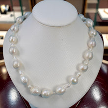 Load image into Gallery viewer, Large Baroque Pearl Necklace with CZ Magnet Clasp – 18" or 20"