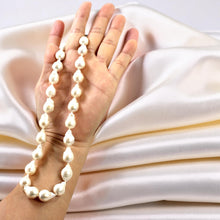 Load image into Gallery viewer, White Baroque Pearl Necklace with CZ Magnet Clasp – 18”