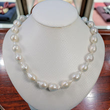 Load image into Gallery viewer, Baroque Pearl Necklace with CZ Magnet Clasp – 17" to 19" Options