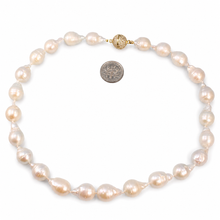 Load image into Gallery viewer, Baroque Pearl Necklace with CZ Magnet Clasp – 17" to 19" Options