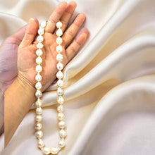 Load image into Gallery viewer, Large White Baroque Pearl Necklace with 15mm Spring Ring Clasp – 22”