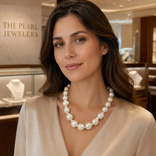 Load image into Gallery viewer, 11–14mm Baroque Pearl Necklace with Spring Clasp – 18”