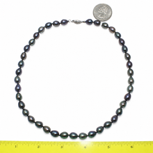 Load image into Gallery viewer, Peacock Raindrop Pearl Necklace with 14k White Gold Clasp