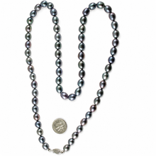 Load image into Gallery viewer, Peacock Raindrop Pearl Necklace with 14k White Gold Clasp