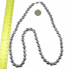 Load image into Gallery viewer, Peacock Raindrop Pearl Necklace with 14k White Gold Clasp
