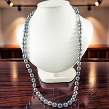 Load image into Gallery viewer, Peacock Raindrop Pearl Necklace with 14k White Gold Clasp