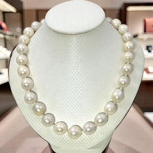 Load image into Gallery viewer, Large White Baroque Pearl Necklace with Spring Ring Clasp – 18”