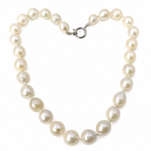 Load image into Gallery viewer, Large White Baroque Pearl Necklace with Spring Ring Clasp – 18”