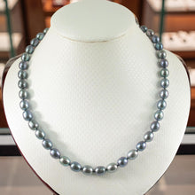 Load image into Gallery viewer, Peacock Raindrop Pearl Necklace with .925 Silver Clasp – 24”