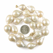 Load image into Gallery viewer, Large Baroque Pearl Necklace with 14k Yellow Gold Clasp – 18”