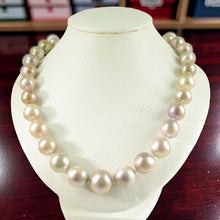 Load image into Gallery viewer, Graduated Lavender Pearl Necklace with 14k Gold Clasp – 18”