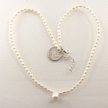 Load image into Gallery viewer, 621164S33-Genuine-White-Freshwater-Pearls-Adjustable-Necklace-.925-Silver-Clasp