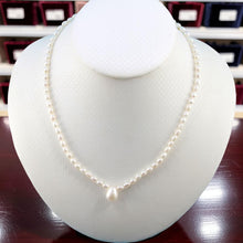 Load image into Gallery viewer, White Freshwater Pearl Necklace with Pendant &amp; Silver Clasp