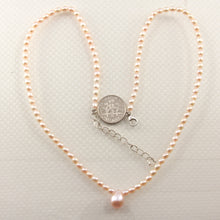 Load image into Gallery viewer, 621165S33-Genuine-Pink-Freshwater-Pearls-Adjustable-Necklace-.925-Silver-Clasp