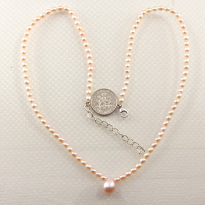 621165S33-Genuine-Pink-Freshwater-Pearls-Adjustable-Necklace-.925-Silver-Clasp