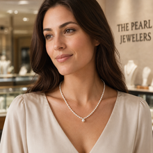 Load image into Gallery viewer, White Freshwater Pearl Pendant Necklace .925 Silver Clasp