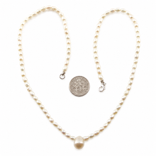 Load image into Gallery viewer, White Freshwater Pearl Pendant Necklace .925 Silver Clasp