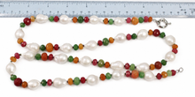 Load image into Gallery viewer, Baroque White Pearl &amp; Multicolor Quartz Necklace – 34”