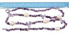 Load image into Gallery viewer, Baroque White Pearl &amp; Amethyst Chip Necklace