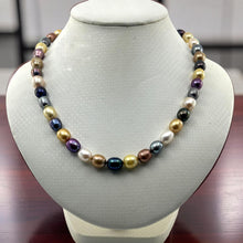 Load image into Gallery viewer, Colorful Rainbow Freshwater Pearl Necklace – 14kt Gold Clasp