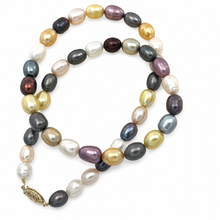 Load image into Gallery viewer, Colorful Rainbow Freshwater Pearl Necklace – 14kt Gold Clasp