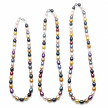 Load image into Gallery viewer, Multi-Color Freshwater Pearl Necklace – .925 Silver Clasp
