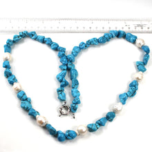 Load image into Gallery viewer, Baroque Pearl &amp; Turquoise Beaded Necklace – 31" Statement Strand