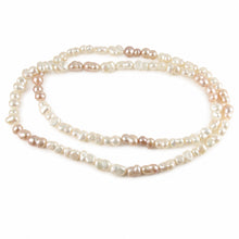 Load image into Gallery viewer, White &amp; Pink Baroque Peanut Shaped Endless Necklace 32”