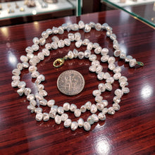 Load image into Gallery viewer, White Keshi Pearl Necklace – 1/3 Drill Design