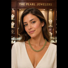 Load image into Gallery viewer, Green Mini Freshwater Pearl Lei Necklace