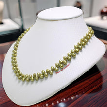 Load image into Gallery viewer, Green Mini Freshwater Pearl Lei Necklace