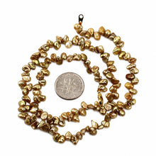 Load image into Gallery viewer, Golden-Green Keshi Pearl Necklace