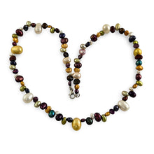 Load image into Gallery viewer, Hawaiian Rainbow Multi-Color Pearl Necklace – .925 Silver Clasp